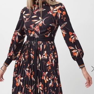Elvia Long Sleeve Pleated Dress